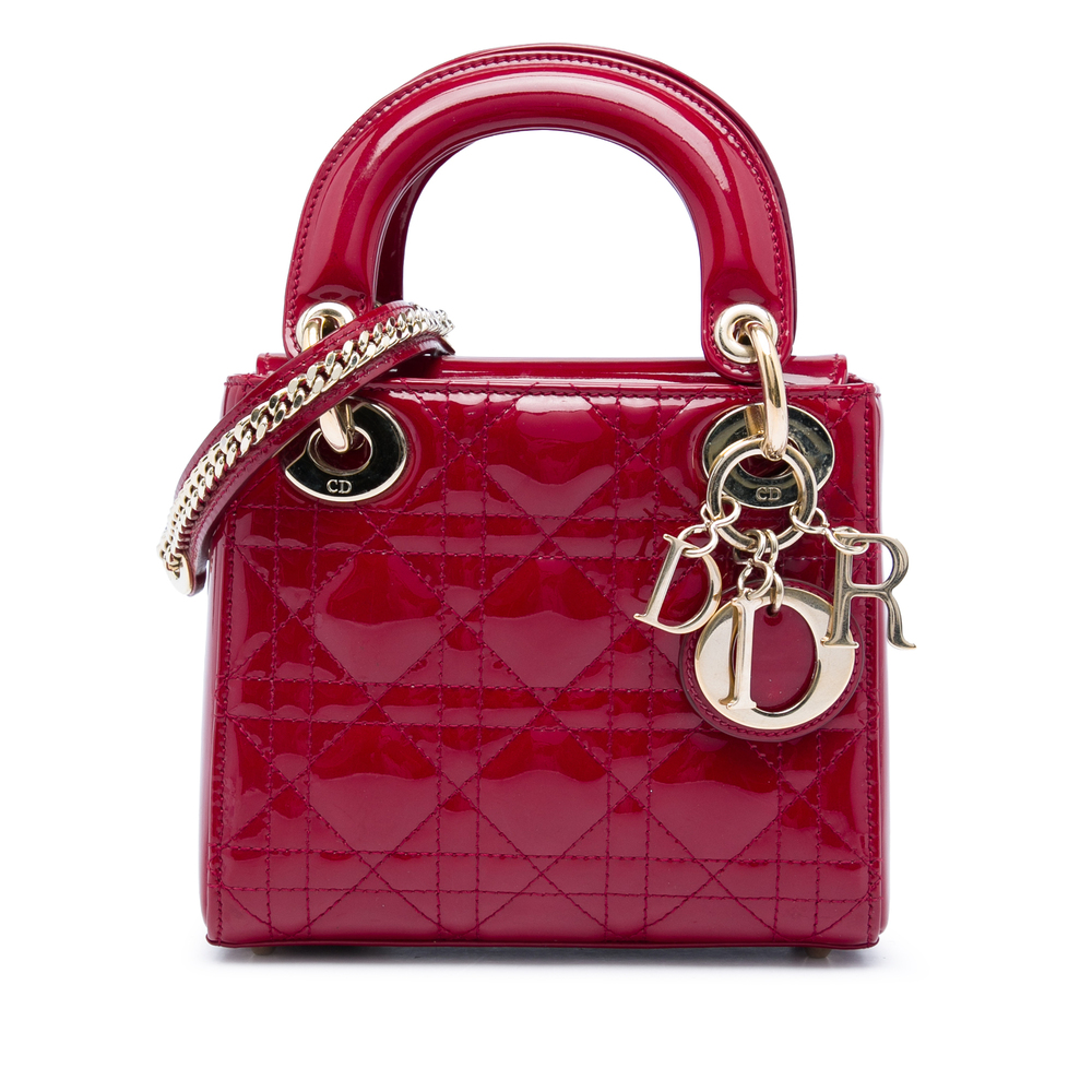 Pre-Loved Dior Mini Patent Cannage Lady Dior
